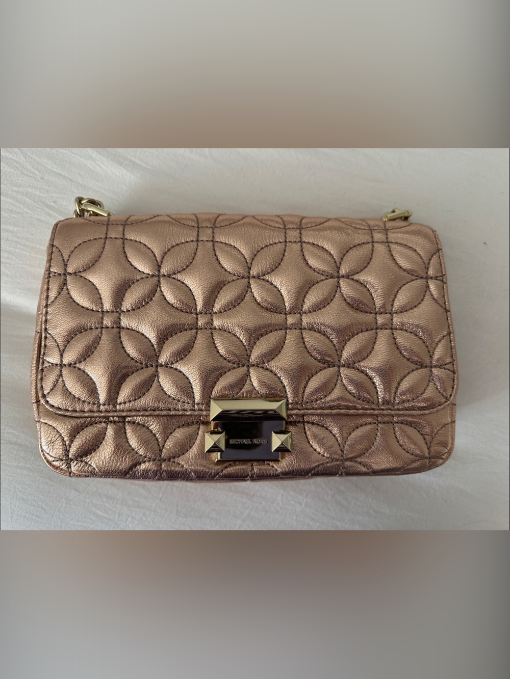 Michael Kors Metallic Rose Quilted Crossbody
